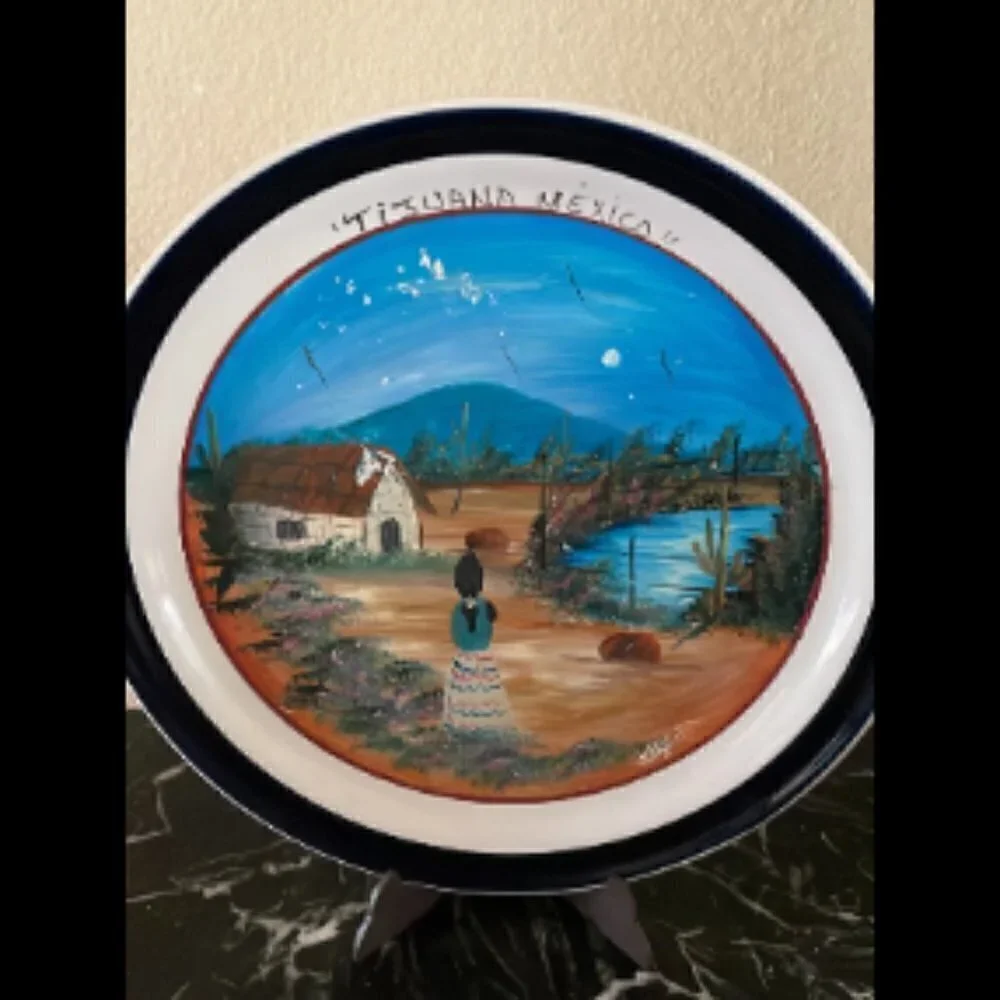 Large Hand Painted Tijuana Mexico Decoration Plate